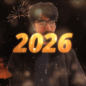 Mężczyzna wita wszystkich w 2026 roku